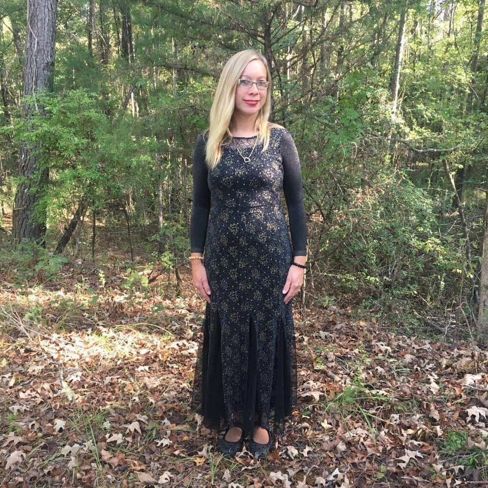 Formal glittery sequin dress.